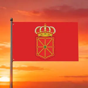 1PC Bandera De Navarra Flag is made of 100% polyester fiber, comes with 2 hanging rings, suitable for home/garden/outdoor/indoor use, available in 4 sizes. Wall banner, poster banner, flag banner, sail banner, sign banner