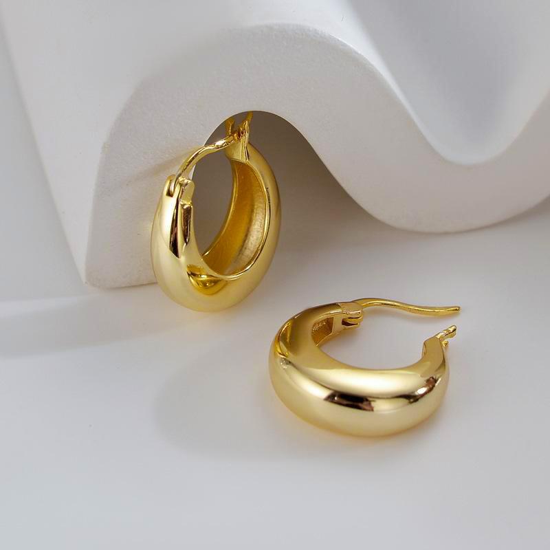 Vintage round earrings, plain hoop earrings, geometric earrings, women's earrings