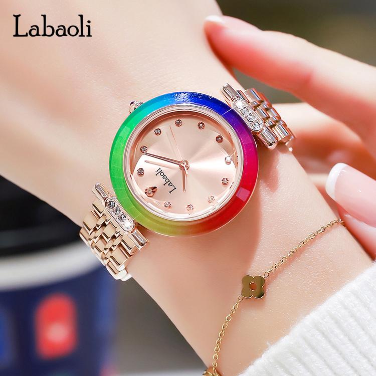 Women's Quartz Watch, Round Dial, Stainless Steel Strap, Elegant Design, Perfect for Parties & Daily Wear, Includes Gift Box, Stainless Steel Wristwatch