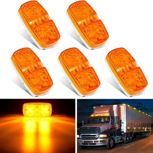 Nilight 5PCS Amber 10LED Rectangular Clearance Double Bullseye Marker Light