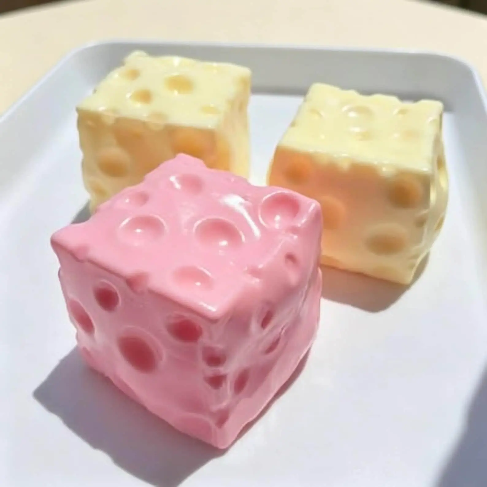 Cute Cheese Squishy Toy, Slow Rising Squeeze Fidget Toy, Soft ASMR Crunchy Desk Decor, Food Theme Collectible Squishy, Cute Party Favor Gift