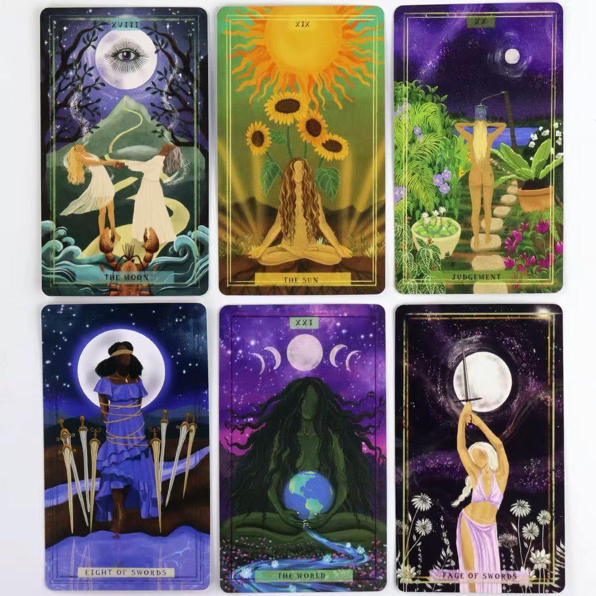 Earth Woman Tarot Card Game, 1 Box Tarot Card Game, Casual Party Table Game, English Card Game for Adults, Durable Tarot Cards, Tarot Card Decks