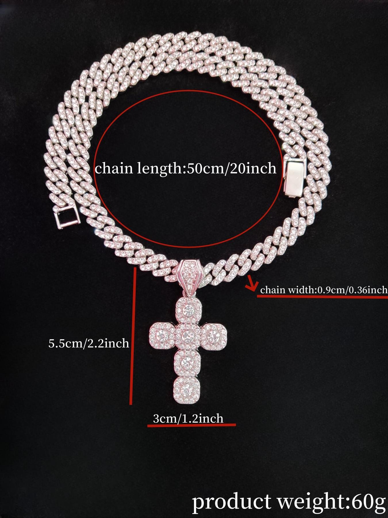 Rhinestone Decorated Cross Pendant Necklace, Cross Necklaces, 1 Count Fashion Jewelry for Party, Daily Clothing Decor, Trendy All-match & Exquisite Jewelry for Birthday Gift