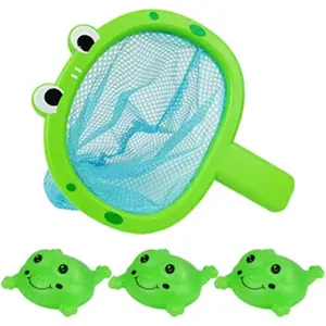 Baby Bath Toys Frog Fishing Set with 3 Floating Sea Animals Duck Crab Frog for Toddlersfidget toys