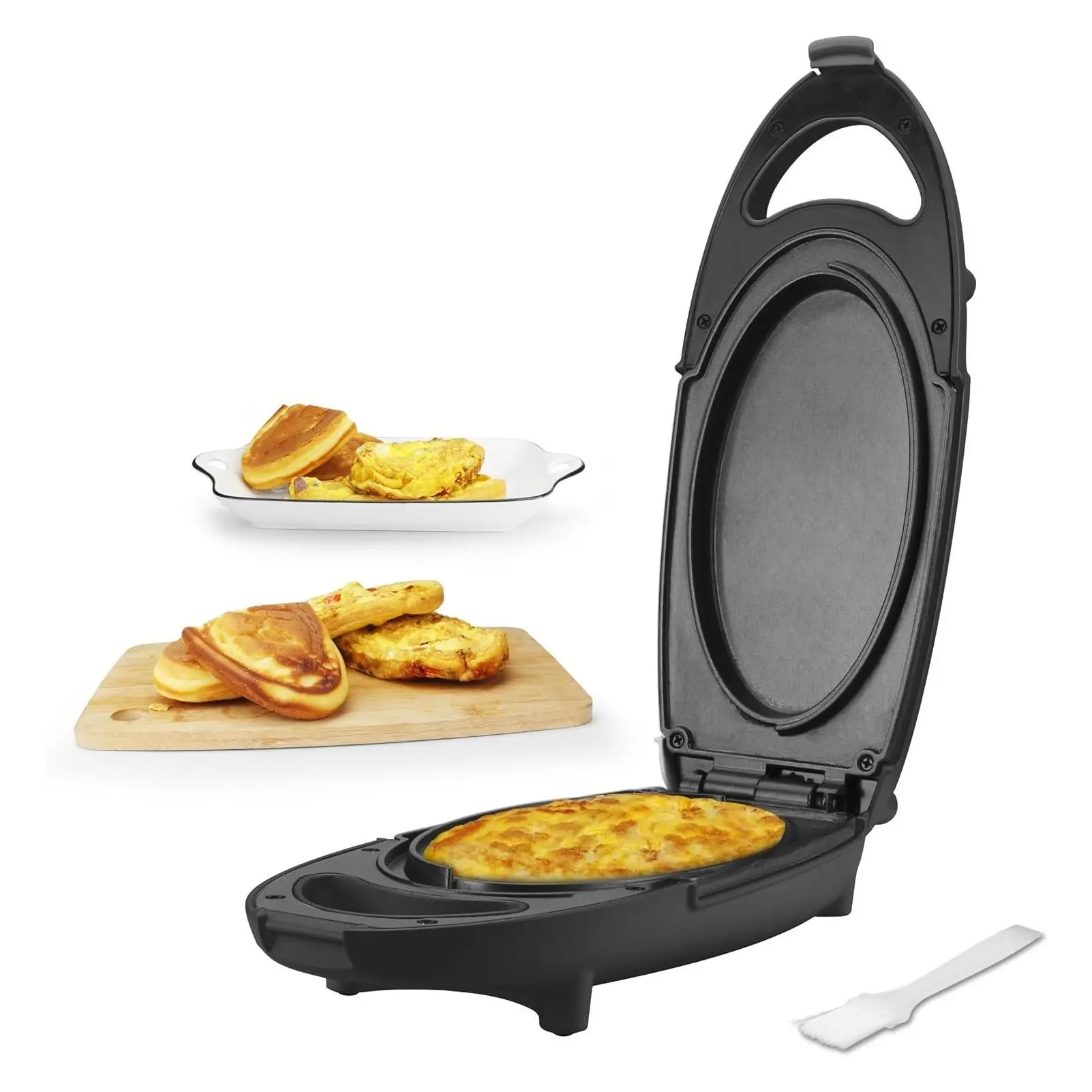 Omelette Maker Electric, Nonstick Cooking Surfaces, Frittata Pan & Egg Pan, Double Sided Pan for Breakfast, Individual Flip Omelette Makers, GraphiteGift