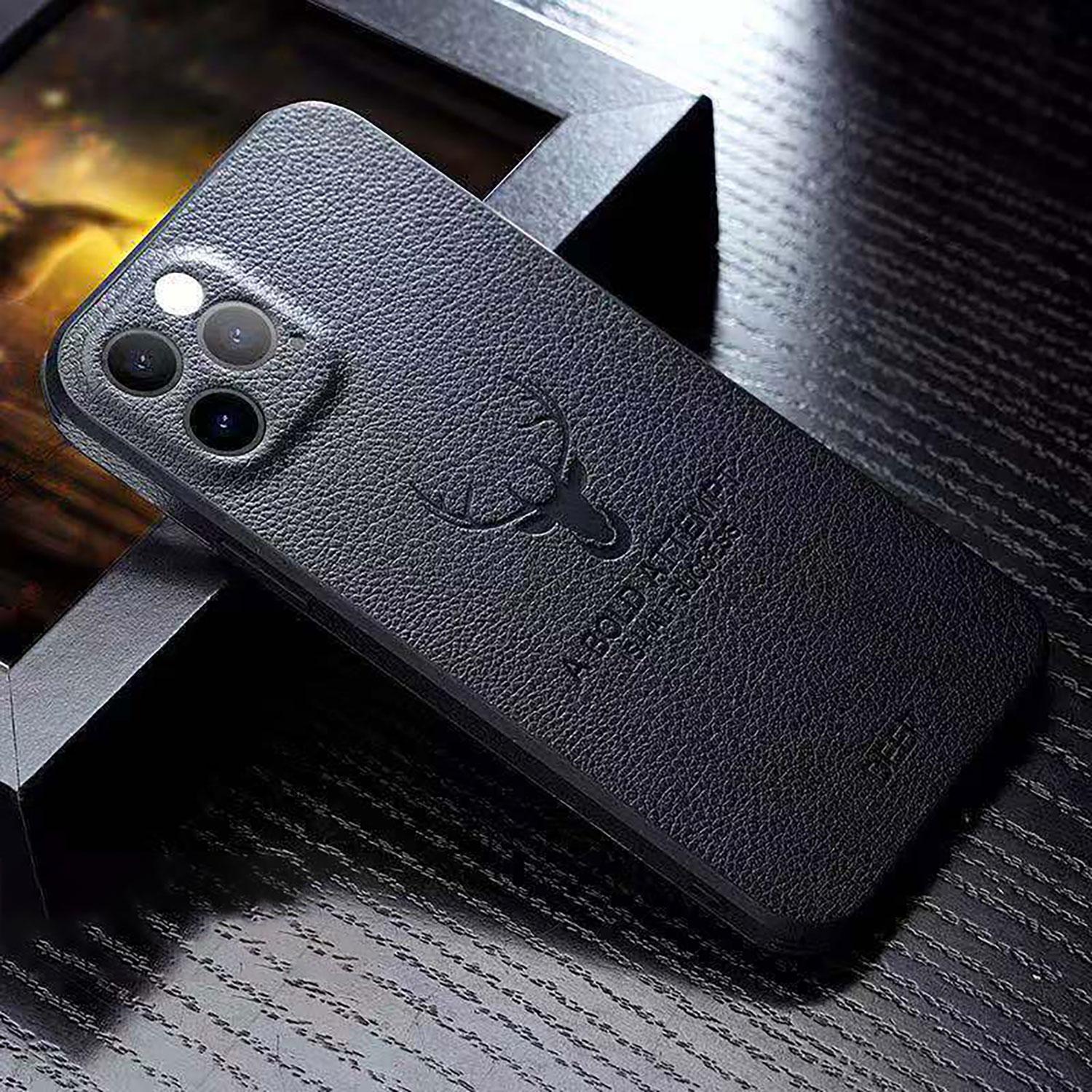 Deer Embossed Leather Phone Case for iPhone 17 Pro Max 16 Pro 15 14 13 12 11 Pro Max | Slim Protective Cover | Scratch Shock Proof | Luxury Feel