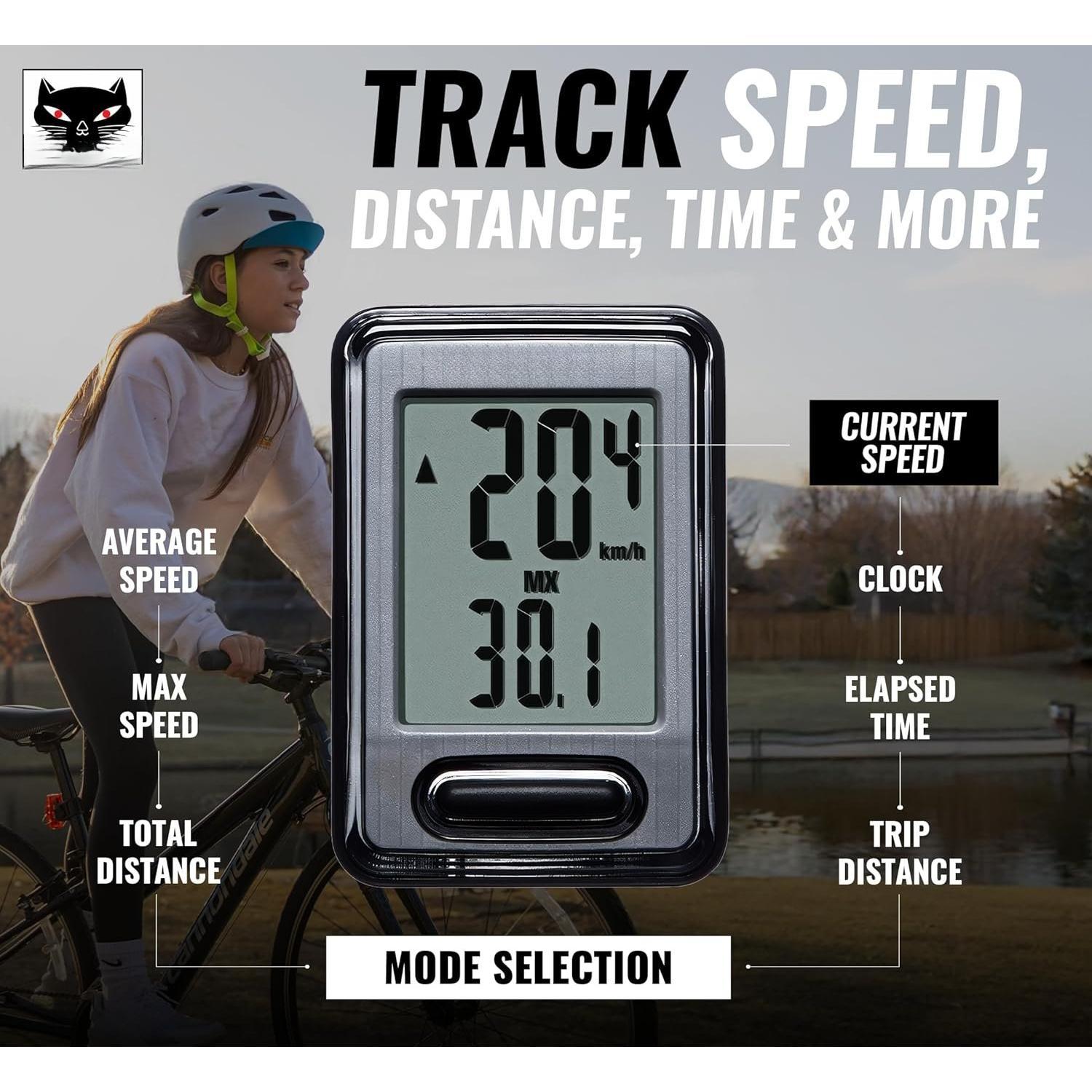 Wired   - Entry-Level Speedometer and Odometer,  for Beginner Cyclists, Auto Start/Stop, Easy Setup for Road, MTB, Gravel Bikes, 3 Year  Life