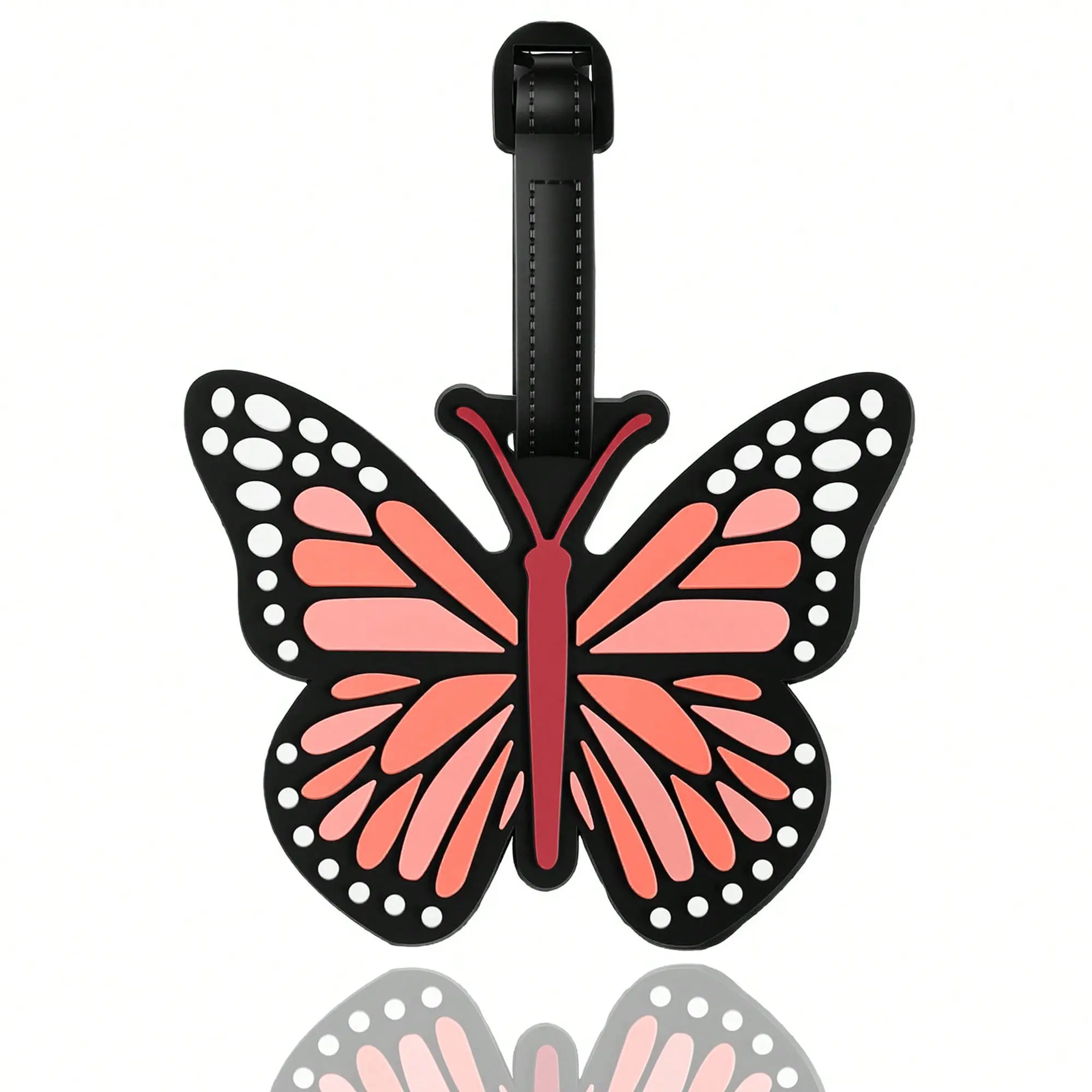 Playful Butterfly Silicone Luggage Tags - 4-Piece Multicolor Animal Travel ID Labels, Jet Tag Charms & Twillies for Travel Suitcases & Bags, All Seasons Personalized Bag Accessories