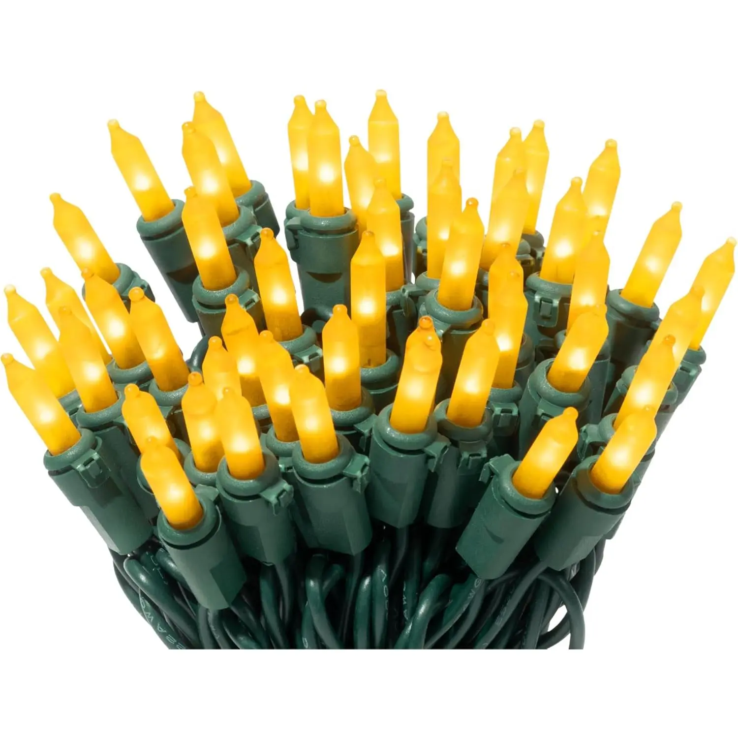 100 LED  Frost Christmas Lights, Green Wire | Flicker-Free LED Technology, UL Approved for Indoor Outdoor Use, 24.75 Foot Lighted Length, 25.4 Foot  Length