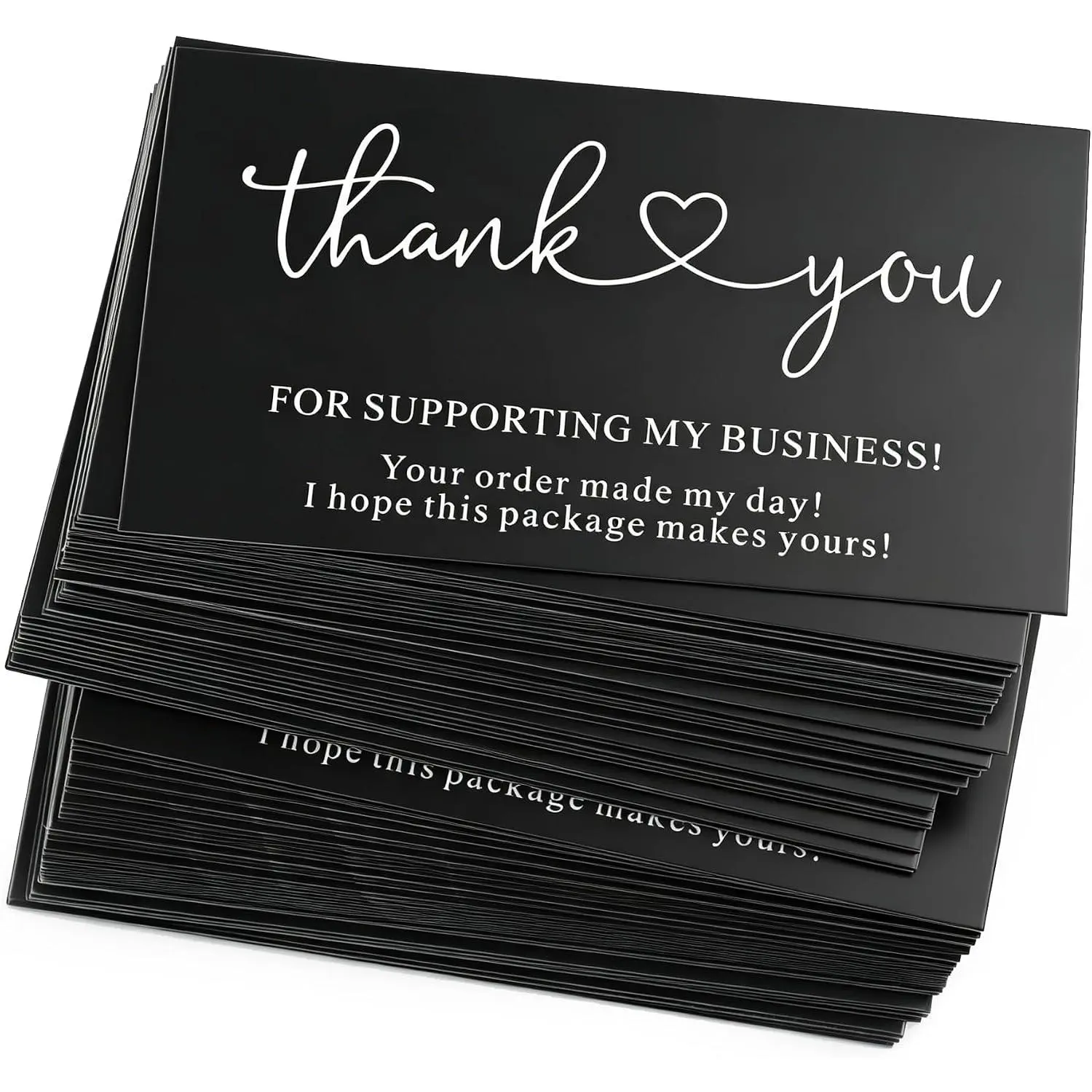 200 count Thank You for Supporting My Business Cards,2 x 3.5 Inches / 9 x 5 cm Bulk Small Thanks Greeting Cards for Essential Packaging Supplies,Customer Appreciation