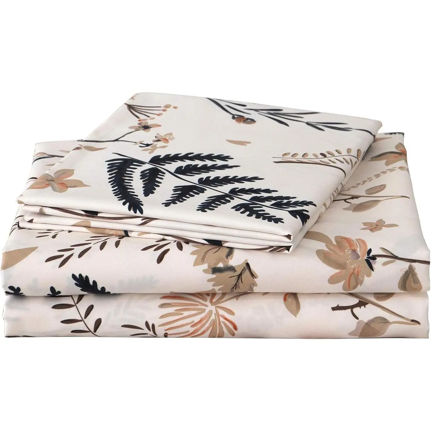 Boho Fall Floral Printed Queen Sheet Set with Deep Pocket | 4 Piece Cottagecore Botanical Pattern Bed Sheets, Soft Microfiber, OEKO-TEX Certified for Sensitive SkinGift