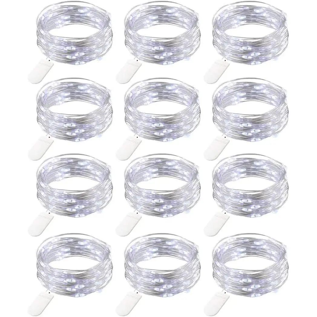 12 Pack Fairy Lights Battery Operated String Lights, 7FT 20LED Waterproof Silver Wire Christmas Lights Outdoor,Firefly Mini Lights for Bedroom Party Birthday Wedding Indoor Decorations.fidget toys
