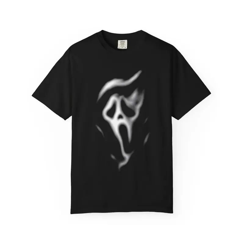 Ghostface Smoke Face T-shirt , Comfort Colors Tee, Horror Mask Graphic, Spooky Halloween Tee menswear top tshirt digital print letter humor