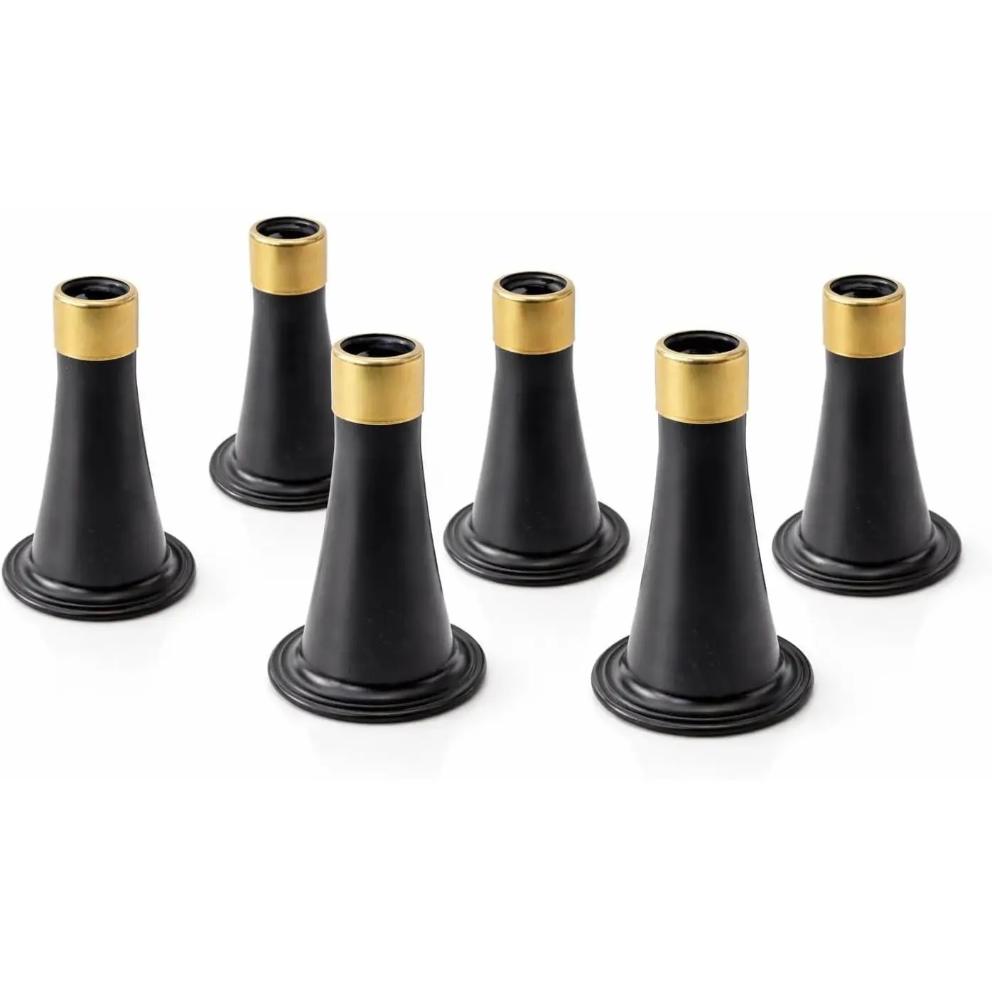 Tech Team #00740 3.5 in Reinforced Polymer Furniture Risers - Set of 6, Clean Look, Caster Replacement, Anti-Slip for Hardwood/Tile, Fits Standard Bed Feet, Heavy-Duty Elevation, Tool-Free Installation