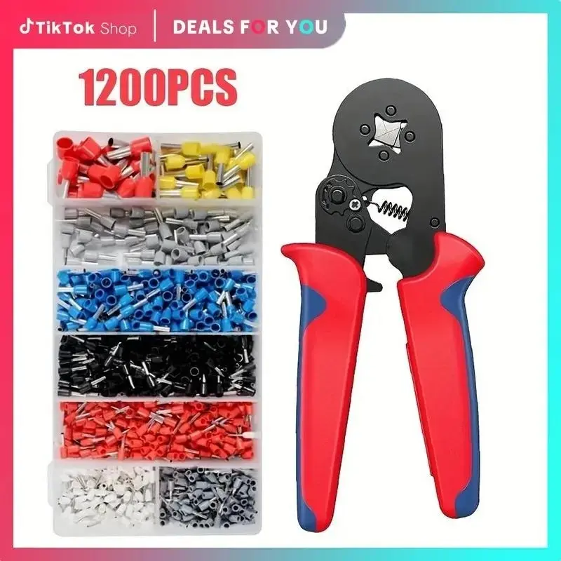 Multifunctional Wire Terminal Crimping Tool, 1 Set Wire Crimping Tool Kit, Wirepliers, Hand Tools, Vlogging Kit, with Box, DIY Tool