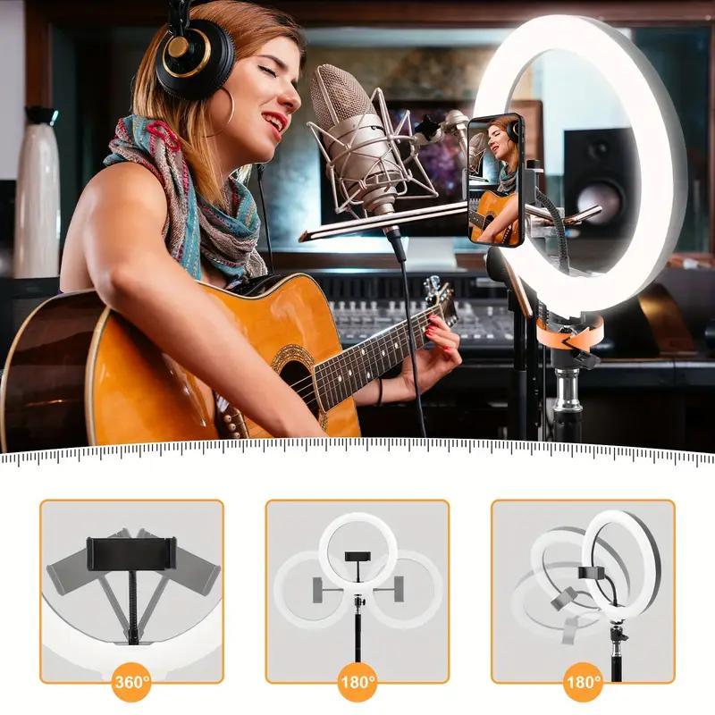 12" Video Light With 43.3" Extendable Tripod Stand - Ring Light With Phone Holder For Live Stream/Makeup/YouTube Video/TikTok/March Madness/Spring Break/Easter/World Cup - Compatible With All Phones - Creator Essential