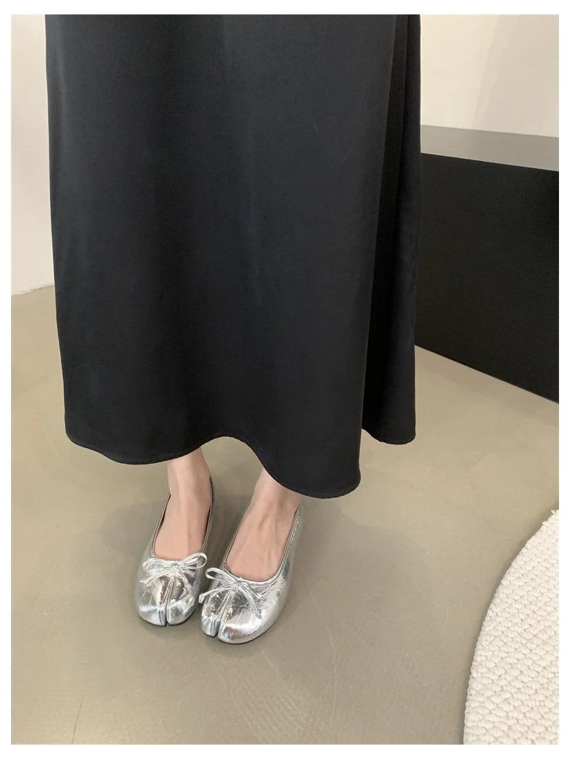 New Women Flats Soft Ballet Shoes Slip On Loafers Soft Moccasins Tabi Ninja Casual Shoes Mujer Ladies Shoes Bow Knot Mujer