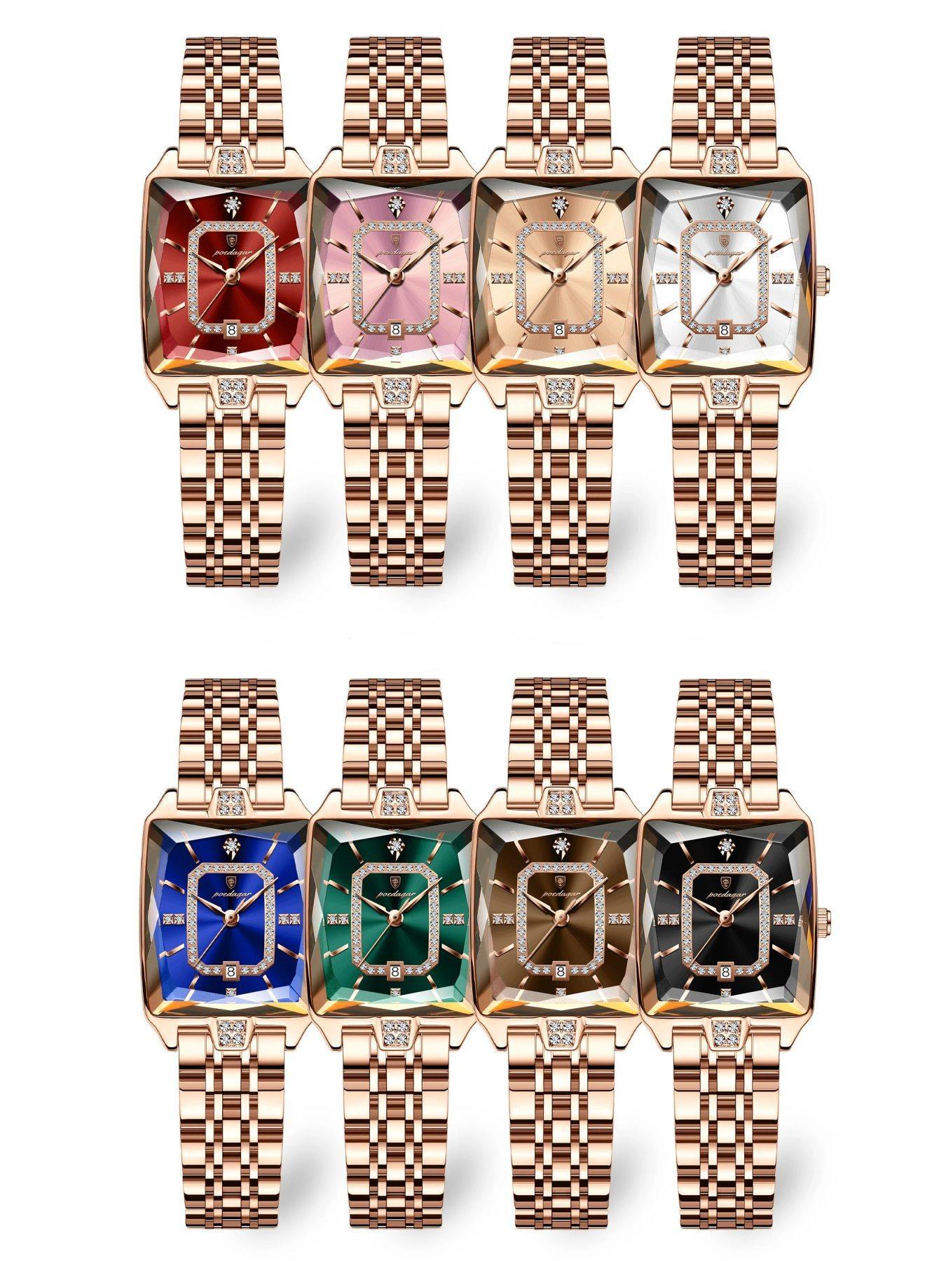 Women's Elegant Rectangle Dial, Fashionable Wristwatch for Women & Girls, Fashionable Stylish Watch, Trendy All-match & Exquisite Watch for Birthday Gift with Box