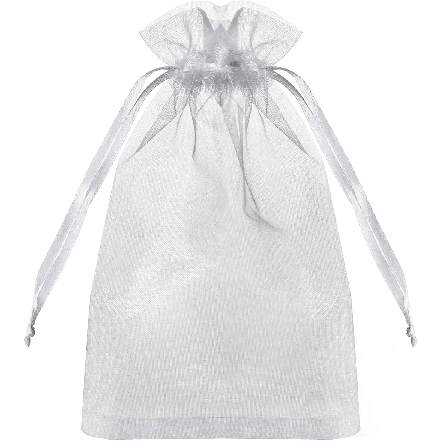 100PCS Premium Sheer Organza Bags, White Wedding Favor Bags with Drawstring, 4x6 inches Jewelry Gift Bags for Party, Festival, Makeup Favor Bags,Net Gift Bags,Drawstring Goody bags