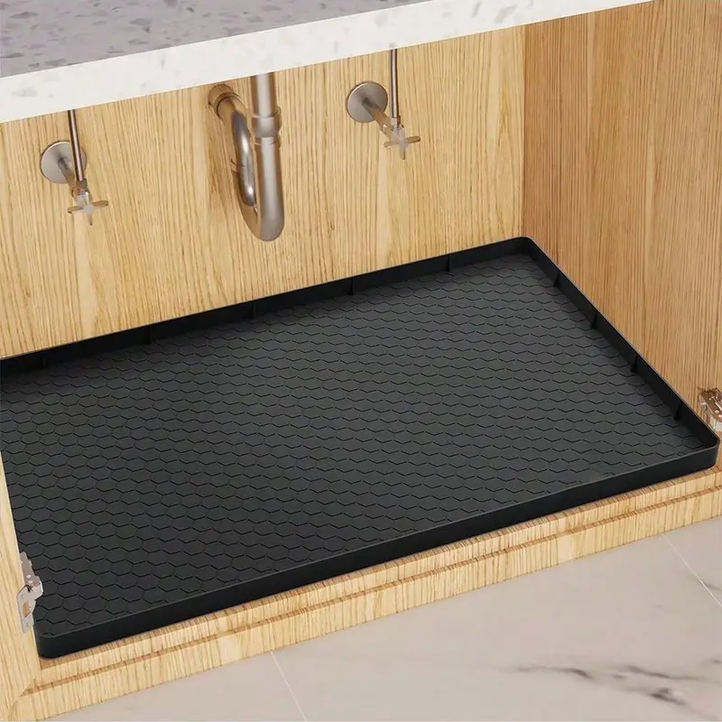 Silicone Sink Bottom Mat, 1 Count Kitchen Sink Waterproof Sink Mat, Cabinet Sink Protector for Home Kitchen Dining Room Bathroom Household Items