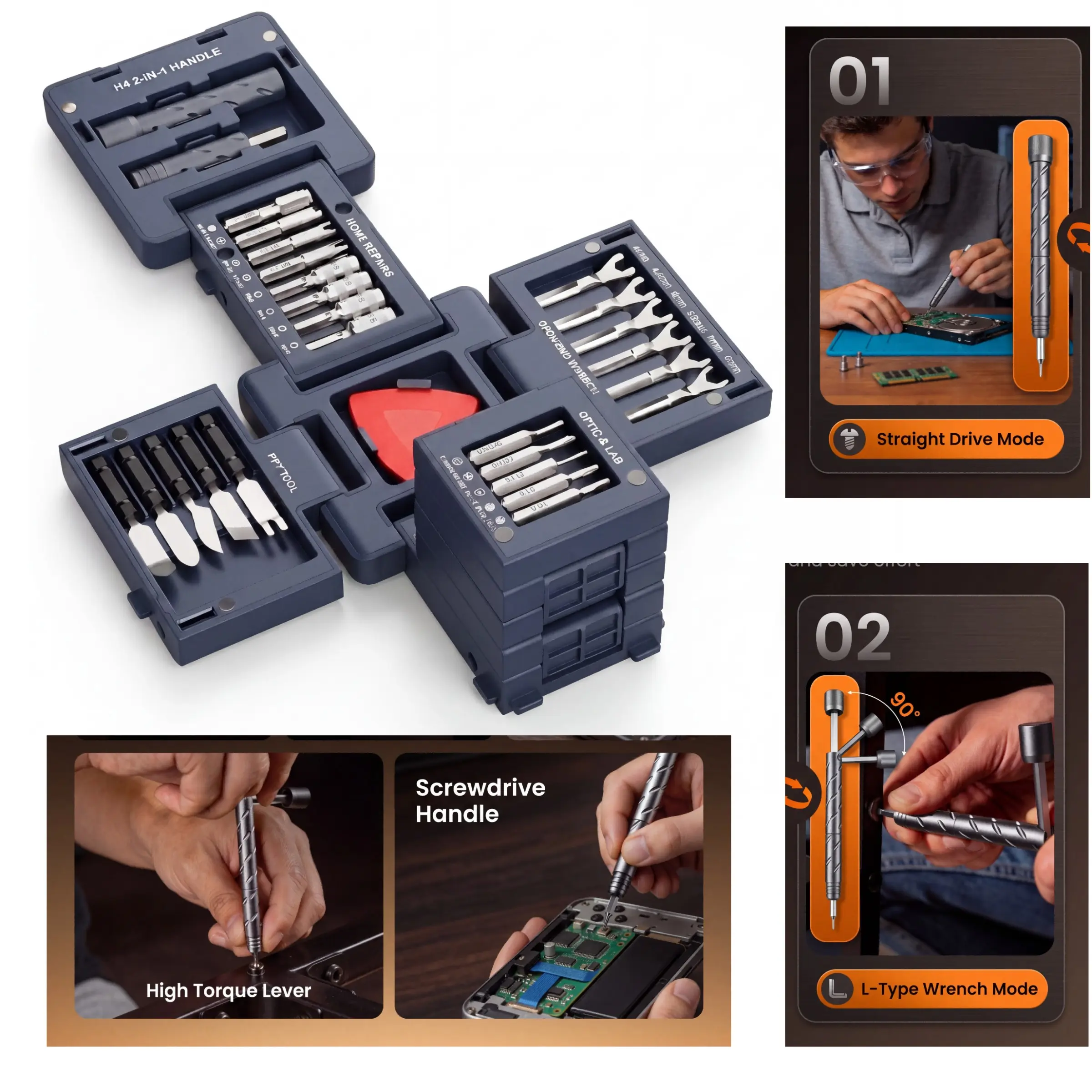 55-In-1 Precision Multifunctional Screwdriver Combo Set, Y2 Triangle Ph2 Cross Hex Bit, Home Repair Tool Kit, Portable Edc Gift Box, Ideal for Electronics and Furniture, Magnetic Screwdriver Tools, Multipurpose Screwdriver Kit, Screwdriver Sets