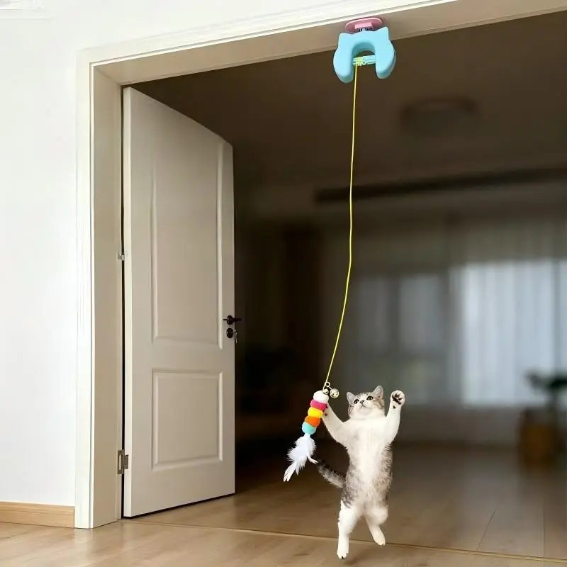 Automatic Indoor Cat Toy, Door-Hanging Pet Activator, Self-Entertaining Stress Relief Ball, Electric Interactive Toy for Cats