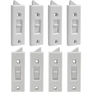 8 Pack White Plastic Spring Loaded Sliding Window Tilt Latch Locks Replacement Home Window Hardware Parts Accessories