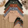 【Black Friday】Boys' 2-Piece Casual Loose-Fit Waffle-Knit Long-Sleeve Hoodie and Pants Set, Soft and Comfortable All-Season Outfit
