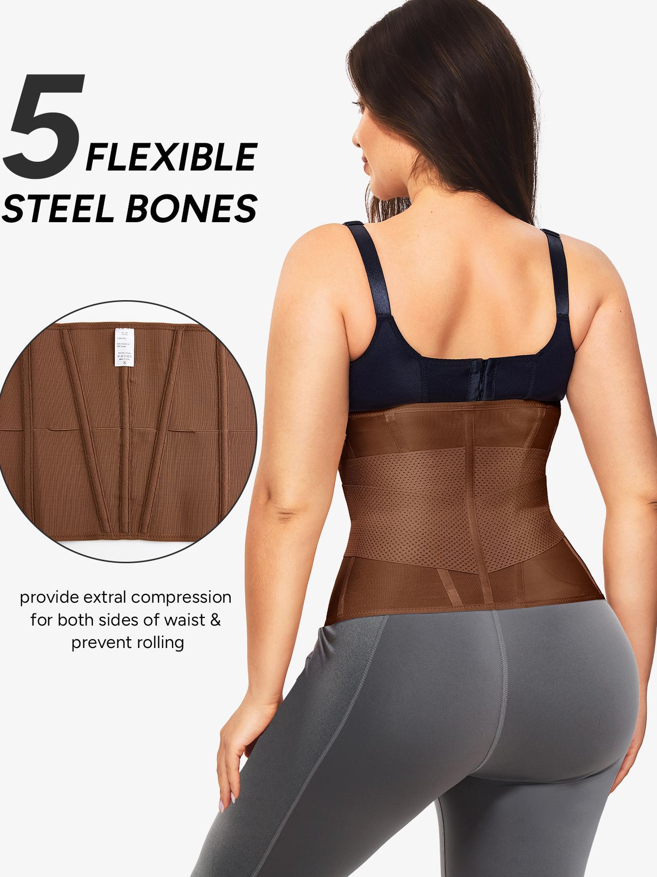 Women's Solid Color Double-layer Velcro Closure Latex Waist Trainer, High Stretch Waist Cincher, Tummy Control Shaper, Waist Trainer for Women, Shapewear