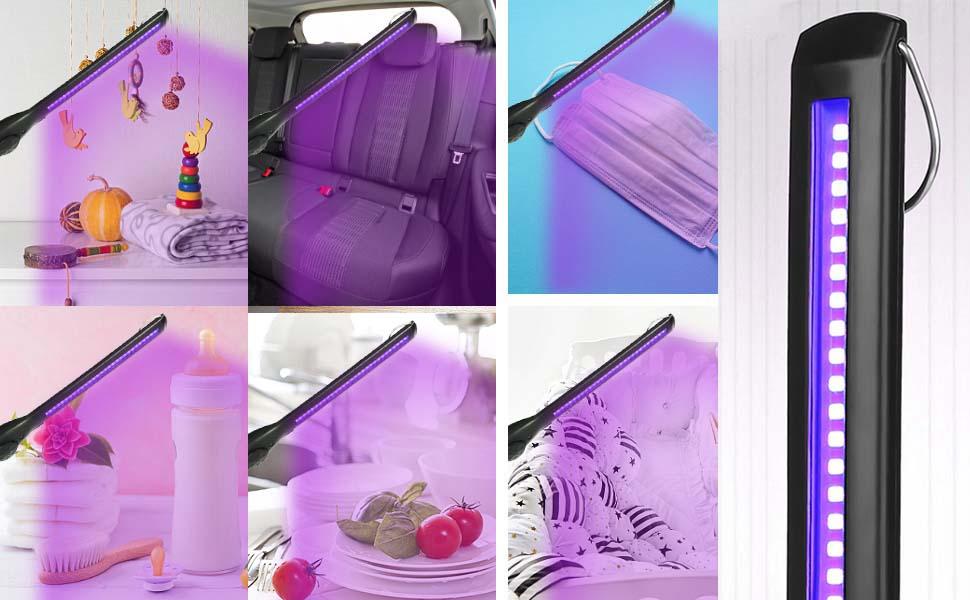 UV Light Sanitizer, UV Sanitizer Lamp Portable Travel UV Light Sanitizer Wand (Black)