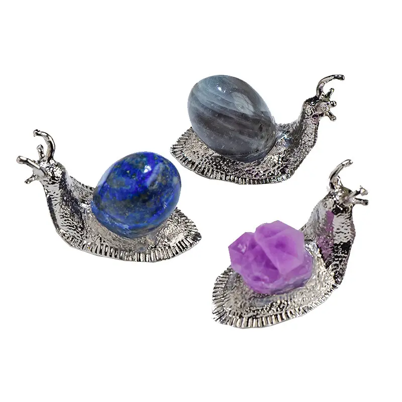 Healing Stones Natural Crystals Snail Ornament Crystal Raw Stone Creative Snail Decorative Ornament,Crystal Snail Healing Carving