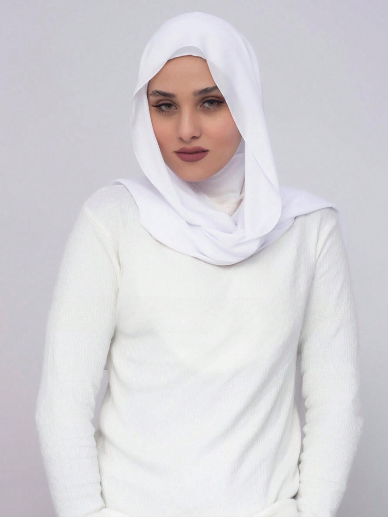 Women's Solid Color Khimar, Elegant Fashionable Hijab for Daily Wear, Casual Versatile Hijab for Women