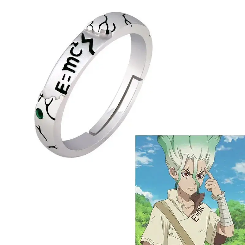 Dr.STONE Anime Peripheral Senku Ishigami Ring Cosplay Accessory Prop Adjustable Alloy Rings Cos Fans Collect Gifts