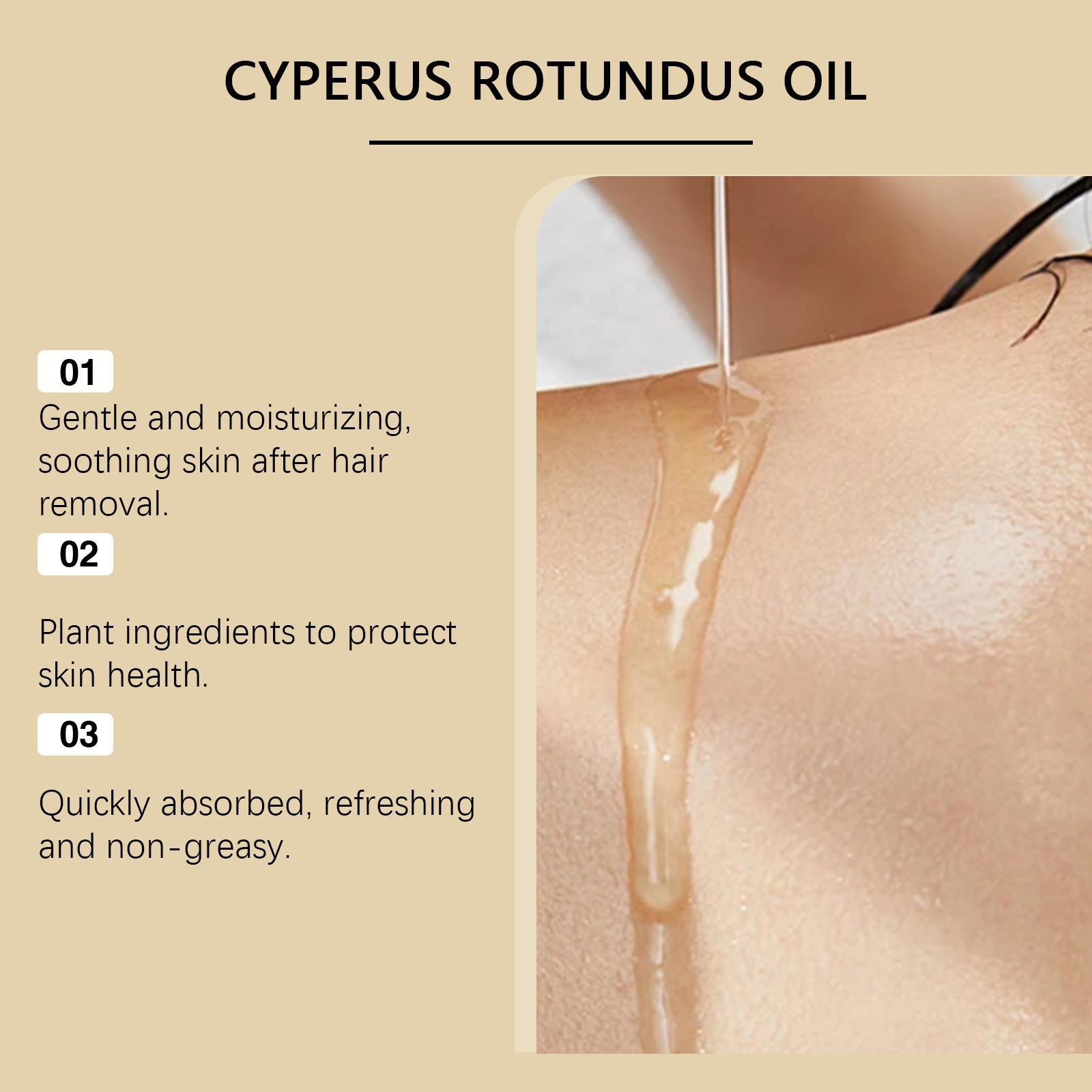 2PCS Cyperus Rotundus Oil for Hair Removal, Natural Cyperus Oil, Cyperus Rotundus for Reducing Body Hair Growth, Moisturizing & Soothing, 2 FL OZ