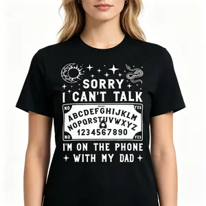 Talking To My Dead Dad Spirit Humor Art Graphic Unisex Tee |   All-Season Breathable Top