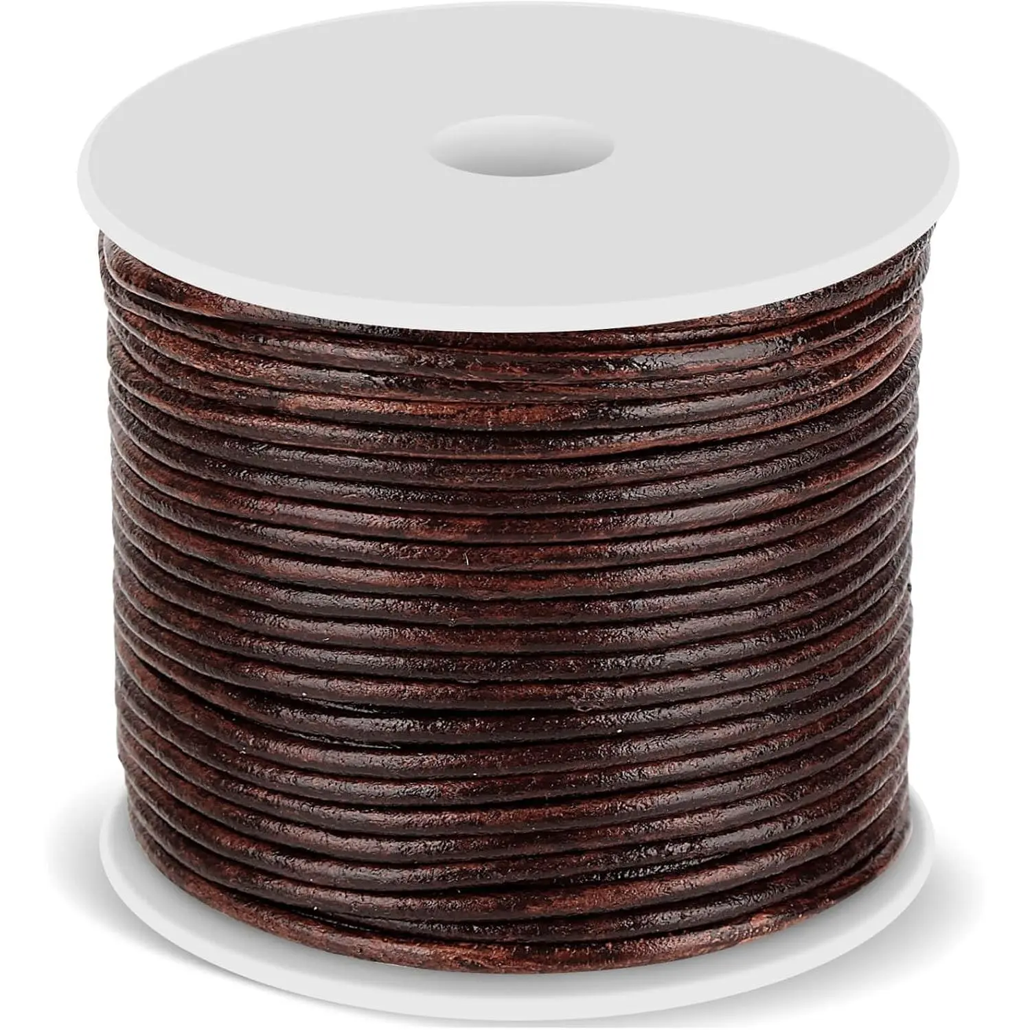 Leather Cord - Round, Brown Leather Lace for Bracelets, Necklaces & Crafts