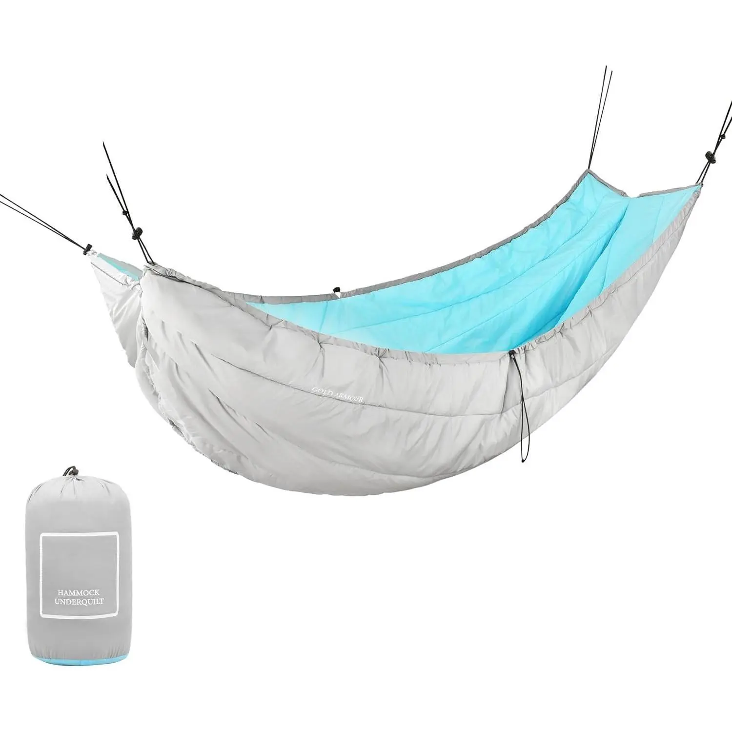 Hammock Underquilt for Single Hammocks and Double Hammocks, Insulated Warm Underquilt - Essential Camping Equipment Gear Under Quilts for Hammock (Grey&Sky Blue)