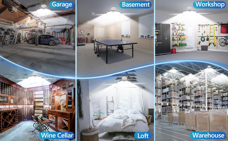 LED Garage Light 160W Deformable Bright Shop Ceiling Bulb Lamps, Led Workshop Ceiling Light, E26/E27 6500k Daylight Ultra Bright Garage Lighting, Deformable 7+1 Adjustable Panels Basement Bulb For Barn, Warehouse, Garage LED Garage Light 160W Deformable Bright Shop Ceiling Bulb Lamps, Led Workshop Ceiling Light, E26/E27 6500k Daylight Ultra Bright Garage Lighting, Deformable 7+1 Adjustable Panels Basement Bulb For Barn, Warehouse, Garage