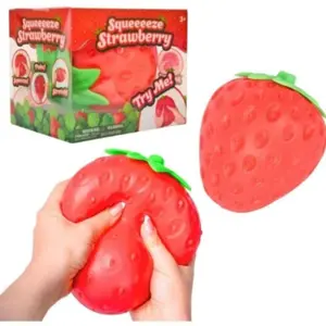 New Large Strawberry Slow Rebound Toy, Giant Squeeze Toy, PU Filled Sensory Toy, Cute Soft Ball Stress Relief Game Toy for Adults