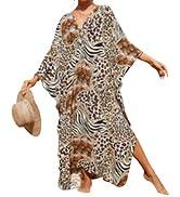 Kaftan Dresses for Women Plus Size Bathing Suit Cover up Vneck Batwing Dress Loose fit Moroccan Caftan mumu Dresses