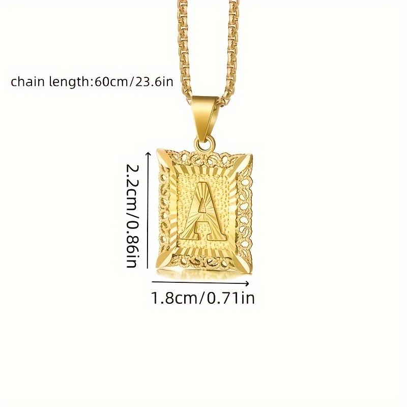 A Hip-Hop Style Copper Pendant Necklace Featuring a Gold-Plated Stainless Steel Chain, with Options for All 26 Letters A-Z, Making It a Stylish And High-End Jewelry Gift. Birthday Gift