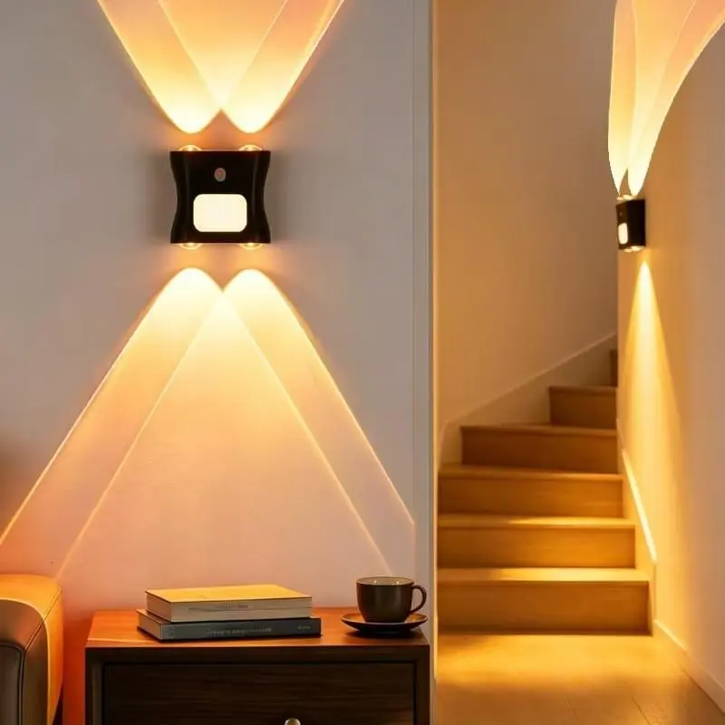 Motion Sensor Wall Light, Rechargeable Wireless Wall Lamp, Color Changing Fixture, Portable Lighting for Hallway, Bedroom, Bathroom, Closet, Staircase, Entryway, Garage