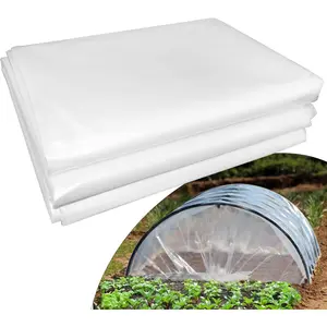 LSGCQ 6 mil Greenhouse Plastic Film Sheeting Cover 8 x 26 Ft UV Resistant Clear Polyethylene Film Green House Hoop Farm Plastic Cover for Gardening, Farming, Agriculture