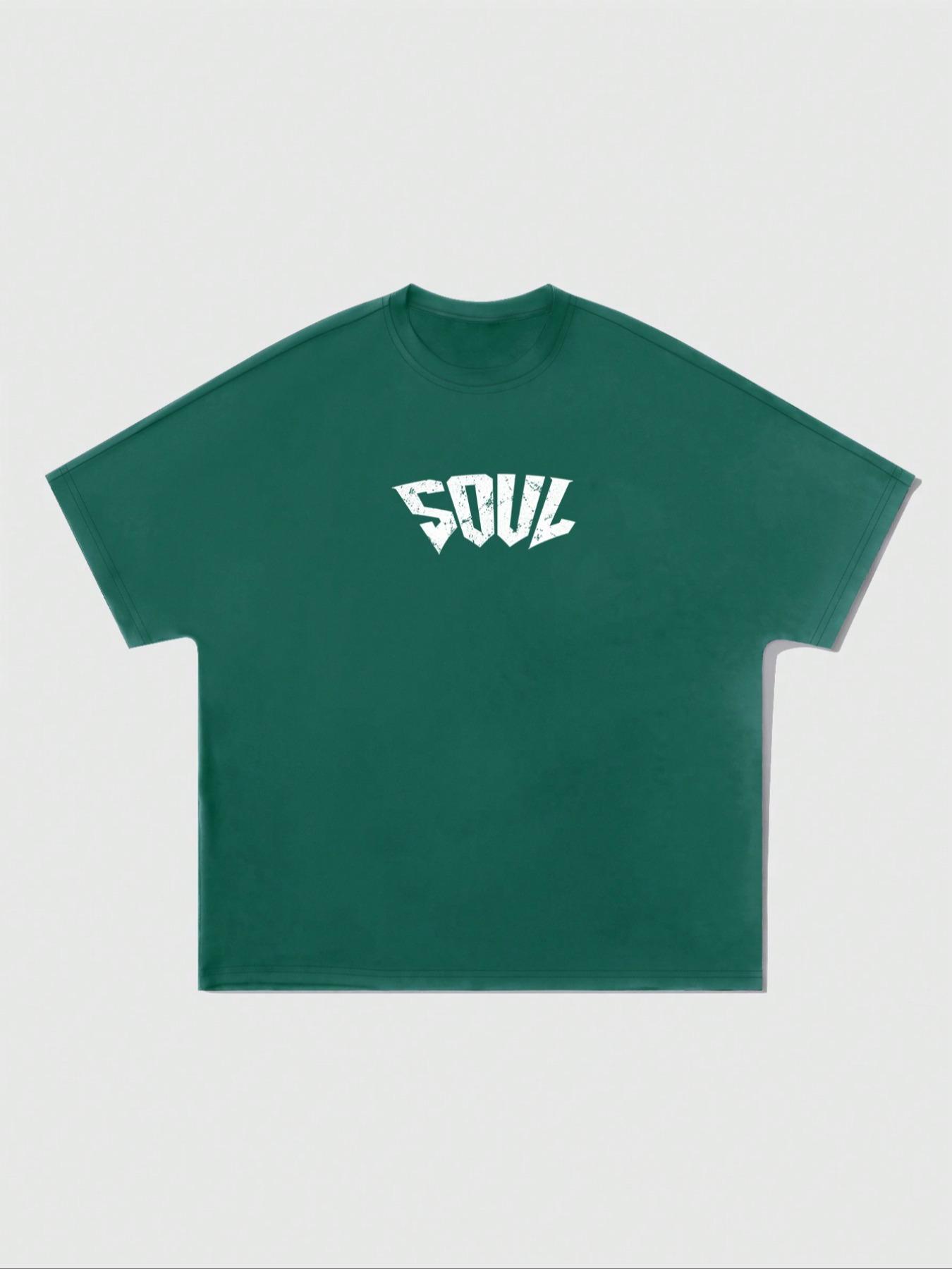 Men's Regular Fit Skeleton & Letter Print Round Neck Tee, Casual Short Sleeve Crew Neck T-Shirt for Summer, Fashion Men's Top for Daily Wear, Tropical