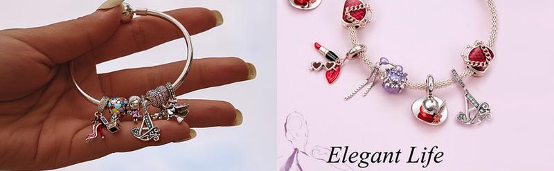 Silver Letter Charm Fit for Pandora Charms Bracelet Alphabet Initial Dangle Charms Beads Jewelry Gifts for Women