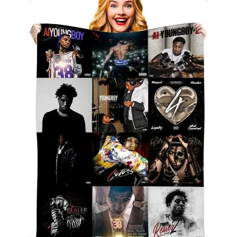 Youngboy Blanket Album Cover for Fans Warm Cozy Flannel Blankets Throw Merch for Home Decor Bed Sofa Living Room for All Season