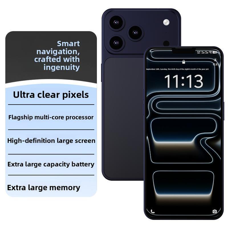 2026 New Android15 I17 PRO MAX Smartphone: 7.3-Inch Display, 12GB RAM + 512GB ROM, Dual Rear 108MP + 78MP Cameras, 8000mAh Long-Lasting Battery with Fast Charging, Unlocked 5G, Facial Recognition Unlock & OTG Function