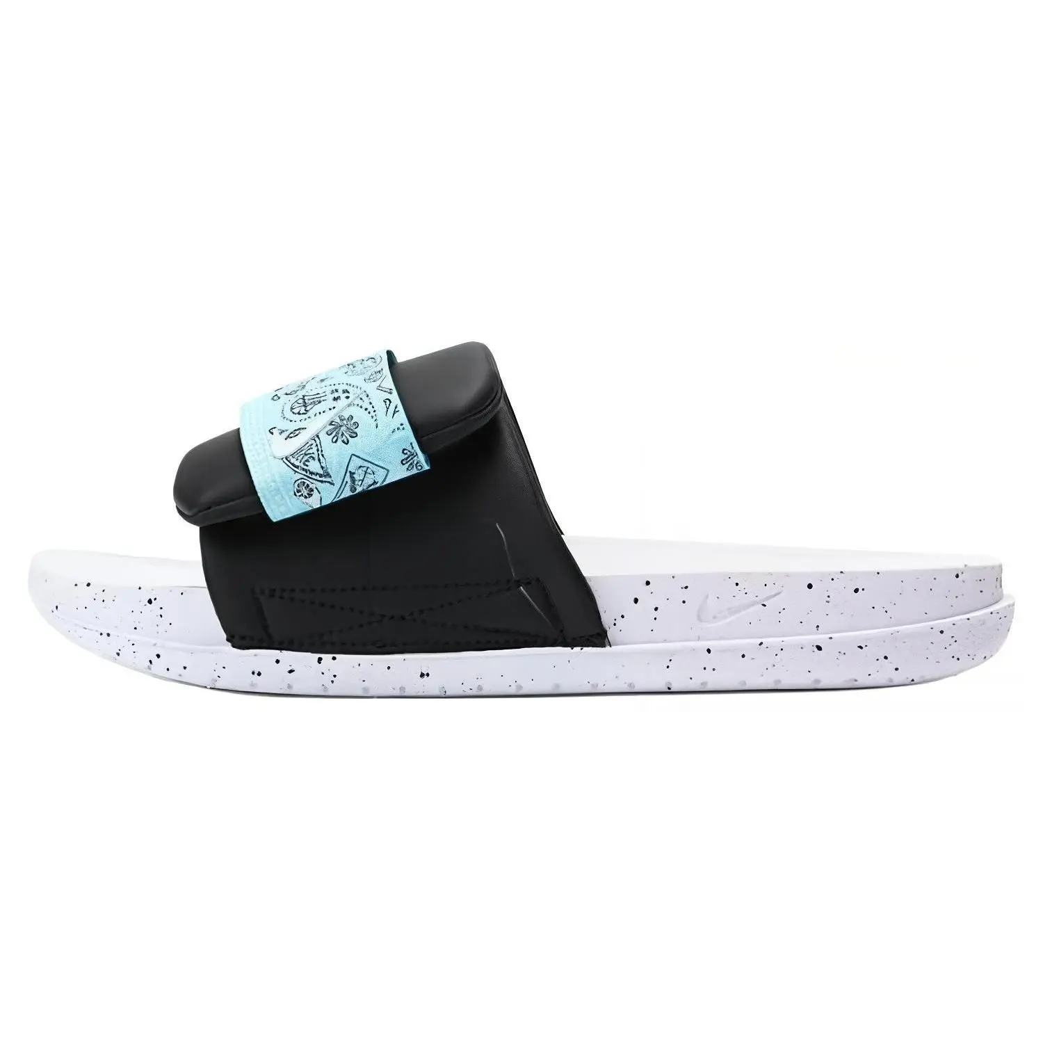 Nike Offcourt Comfort Stitched Slide Sandals for Men in Black and White Verifiable, with credentials and supporting global authentication