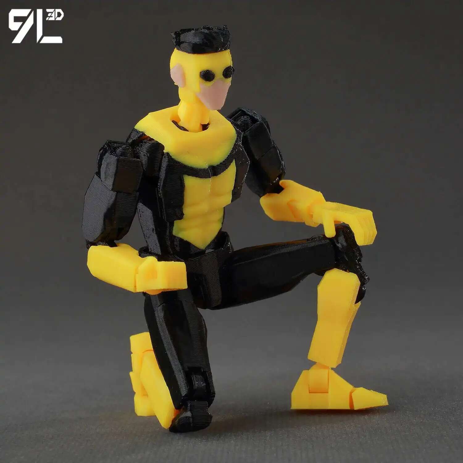 9L3D Dummy 13 Action Figure-Multi-Joint Articulated Lucky Anime Character Classic Superhero Design With Black&White Blue Costume