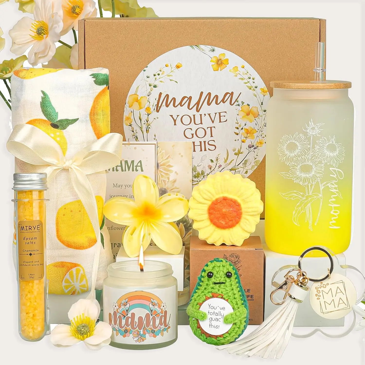 Mom Gifts, Gifts, Mommy Care Package After ,Mom To Be  , Self-Care   Set 12oz Glass Cup for  Mama